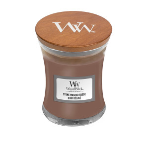 WoodWick® Stone Washed Suede Kerzenglas Klein 85g mit...