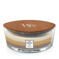 WoodWick® Cafe Sweets Trilogy Kerzenglas Ellipse 453,6g mit Knisterdocht