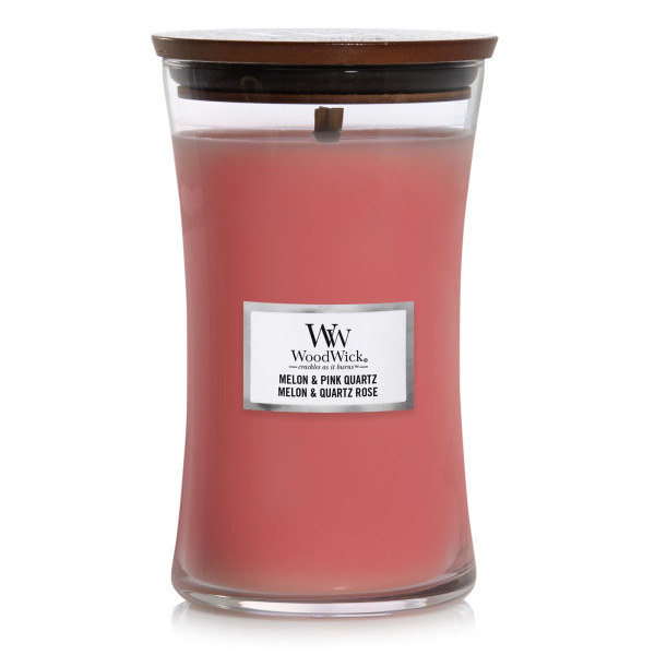 WoodWick® Melon & Pink Quartz Kerzenglas Groß 609,5g mit Knisterdocht