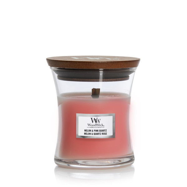 WoodWick® Melon & Pink Quartz Kerzenglas Klein 85g mit Knisterdocht