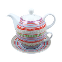 Tea For One Set Colorful Stripes