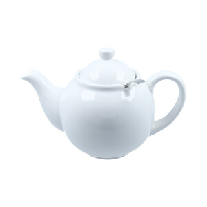 Weiße 6 Cup Teekanne mit Filter
