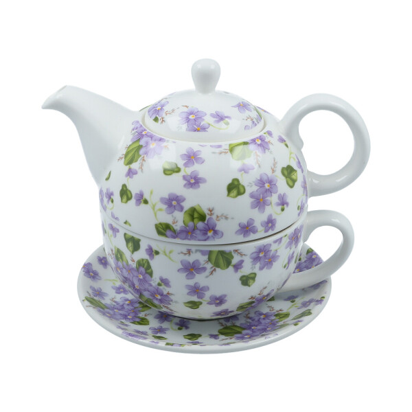 Tea For One Set Blumen Violett