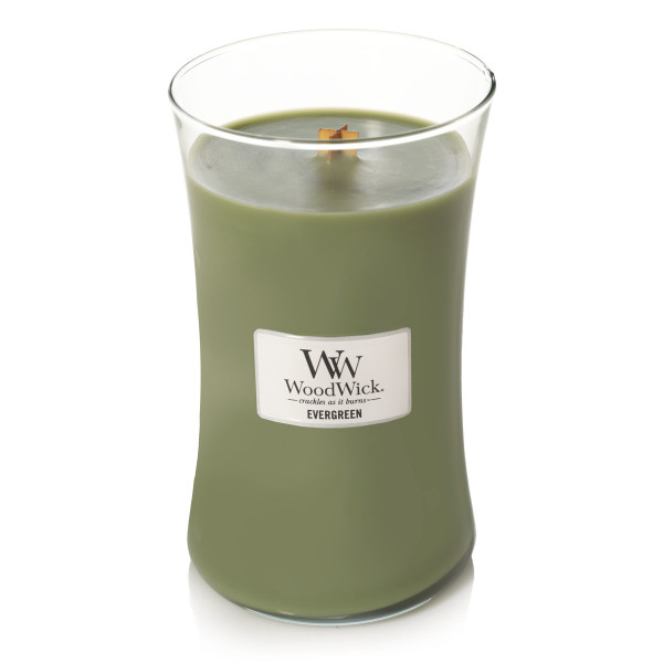 WoodWick® Evergreen Kerzenglas Groß 609,5g mit Knisterdocht