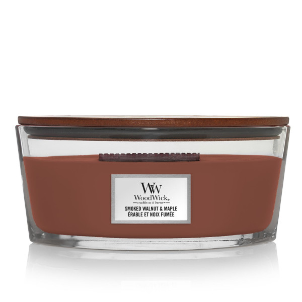 WoodWick® Smoked Walnut & Maple Kerzenglas Ellipse 453,6g mit Knisterdocht