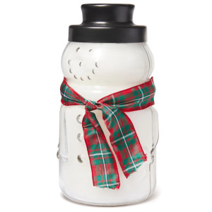 Cheerful Candle Welcome Wreath - Large Snowman Jar 850g