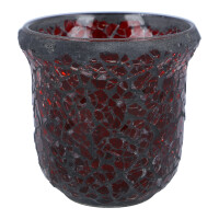 Votivkerzenhalter Crackle-Glas Rubin Rot
