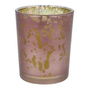 Votivkerzenhalter Glas Brown & Gold