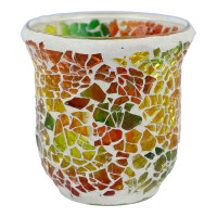 Votivkerzenhalter Crackle-Glas Multicolor