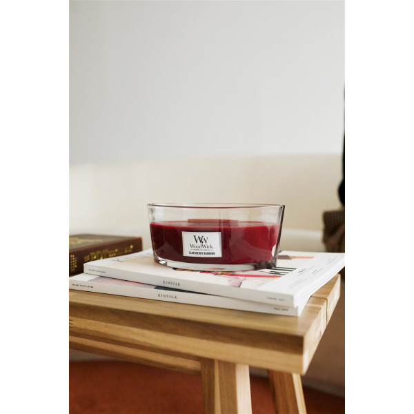 WoodWick® Elderberry Bourbon Kerzenglas Ellipse 453,6g mit Knisterdocht