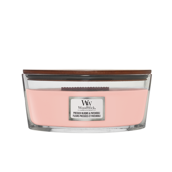 Pressed Blooms & Patchouli Kerzenglas Ellipse 453,6g mit Knisterdocht