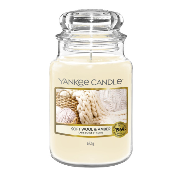 Yankee Candle® Soft Wool & Amber Großes Glas 623g
