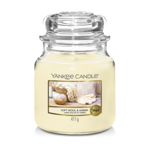 Yankee Candle® Soft Wool & Amber Mittleres Glas 411g