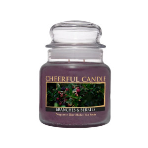 Cheerful Candle Branches & Berries 2-Docht-Kerze 453g