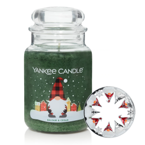 Yankee Candle® Balsam & Cedar - Gnome Bundle Großes Glas 623g & Illuma-Lid