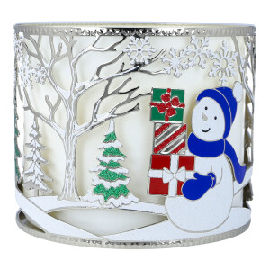 Holiday Snowman Scene Jar Holder