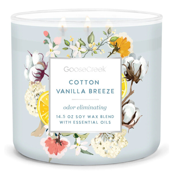 Goose Creek Candle® Cotton Vanilla Breeze 3-Docht-Kerze 411g