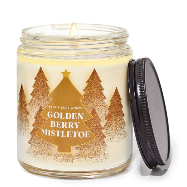 Bath & Body Works® Golden Berry Mistletoe 1-Docht-Kerze 198g