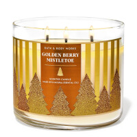 Bath & Body Works® Golden Berry Mistletoe 3-Docht-Kerze 411g