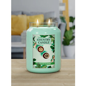 Country Candle™ Lemon Tea & Roses 2-Docht-Kerze...