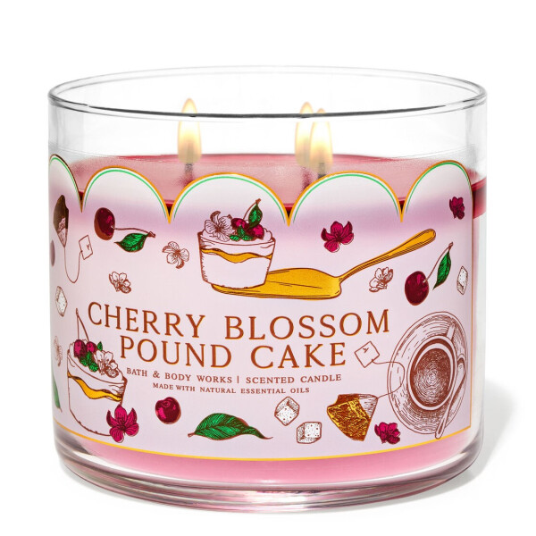 Bath & Body Works® Cherry Blossom Pound Cake 3-Docht-Kerze 411g