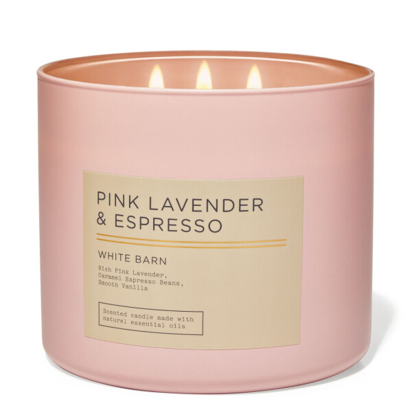 Bath & Body Works® Pink Lavender & Espresso 3-Docht-Kerze 411g