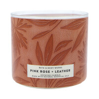 Bath & Body Works® Pink Rose & Leather 3-Docht-Kerze 411g