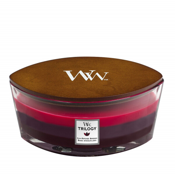 Sun-Ripened Berries Trilogy Kerzenglas Ellipse 453,6g mit Knisterdocht