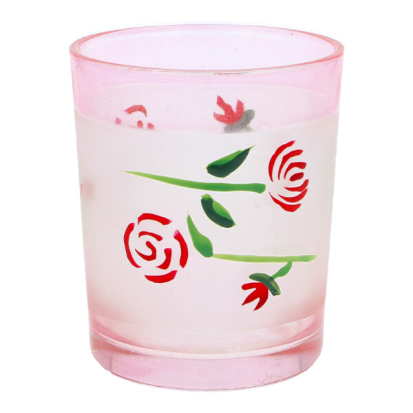 Votivkerzenhalter Glas Pink Flowers