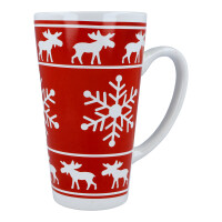 Teetasse / Kaffeebecher XXL Schneeflocken groß