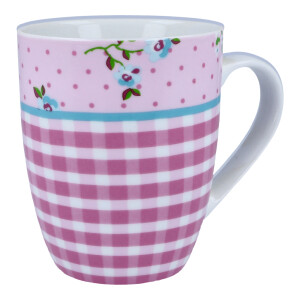 Teetasse / Kaffeebecher Karo Pink