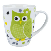 Teetasse / Kaffeebecher "Eule" Grün