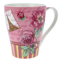 Teetasse / Kaffeebecher "Paris" Rosa 250ml