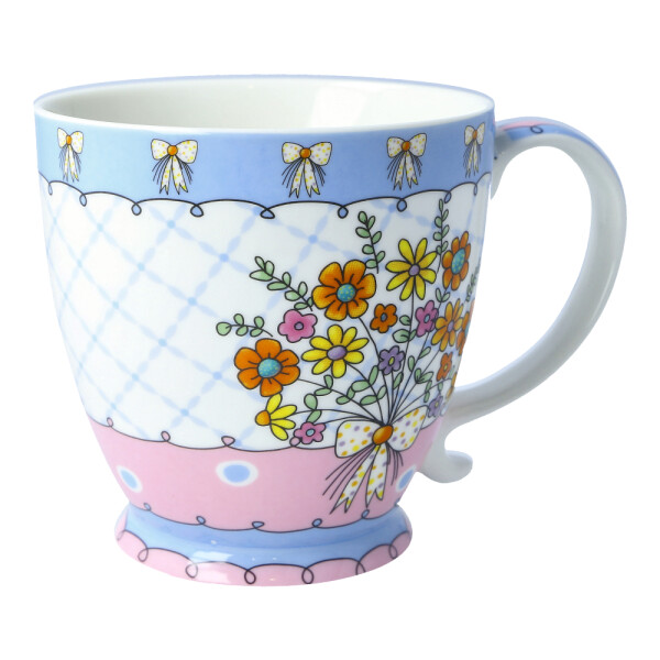 Teetasse / Kaffeebecher "Flowers" Blau