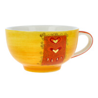 Teetasse / Kaffeebecher "Hearts" orange