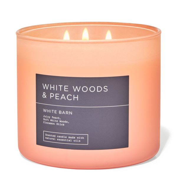Bath & Body Works® White Woods & Peach 3-Docht-Kerze 411g
