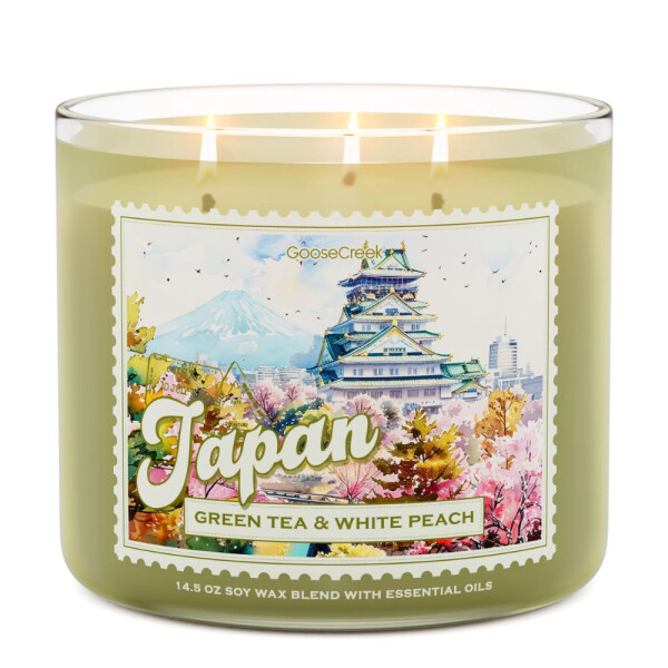 Green Tea & White Peach - Japan 3-Docht-Kerze 411g