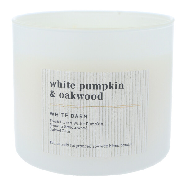 White Pumpkin & Oakwood 3-Docht-Kerze 411g