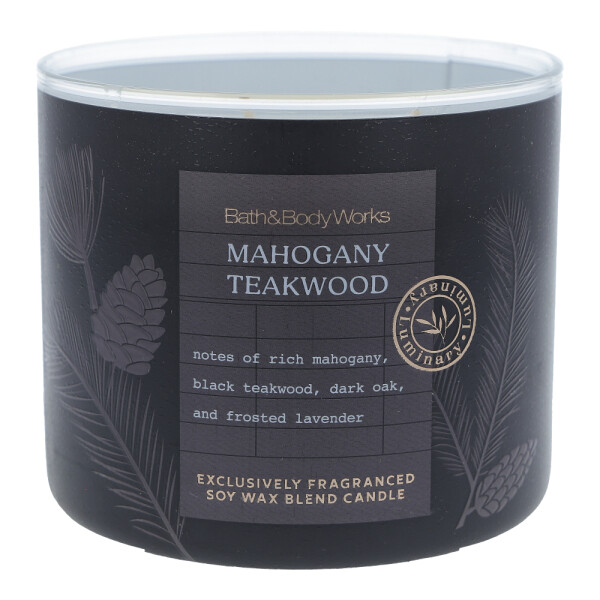 Mahogany Teakwood 3-Docht-Kerze 411g