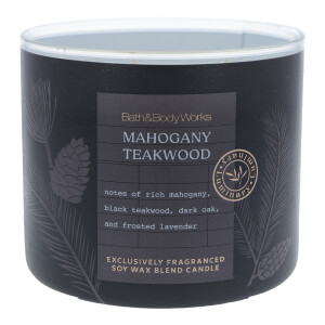 Mahogany Teakwood 3-Docht-Kerze 411g