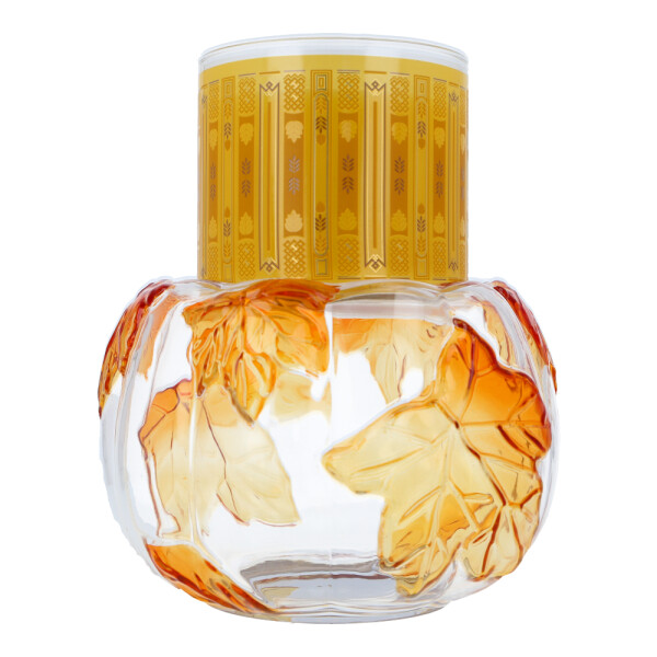 Glass Leafy Pumpkin Jar Holder