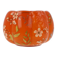 Glass Floral Pumpkin Jar Holder