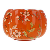 Glass Floral Pumpkin Jar Holder