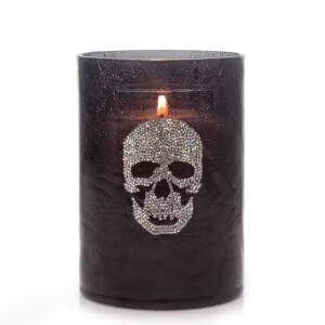 Crackle Skull Kerzenhalter - Jar Holder