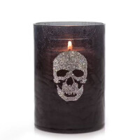 Crackle Skull Kerzenhalter - Jar Holder