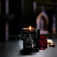 Phantom Bookshop Skull Kerze 585g