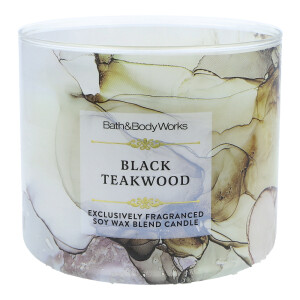 Black Teakwood 3-Docht-Kerze 411g