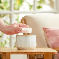 Ridged Ceramic Scenterpiece™ Easy Meltcup Warmer