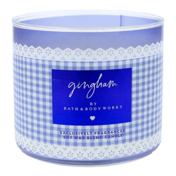 Gingham 3-Docht-Kerze 411g