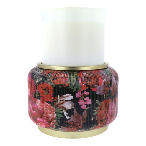 Floral Ribbed Glass Jar Holder